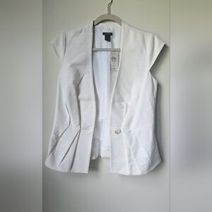 Ann Taylor Ivory Cap Sleeve blazer/ vest Sz 4